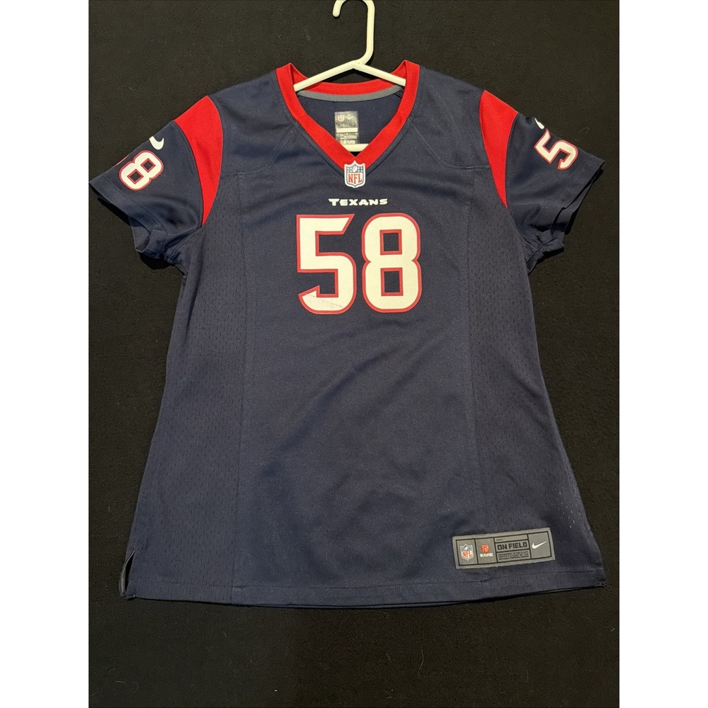 Houston Texans Nike On Field Ed Reed #58 Blue Jersey Women's Large